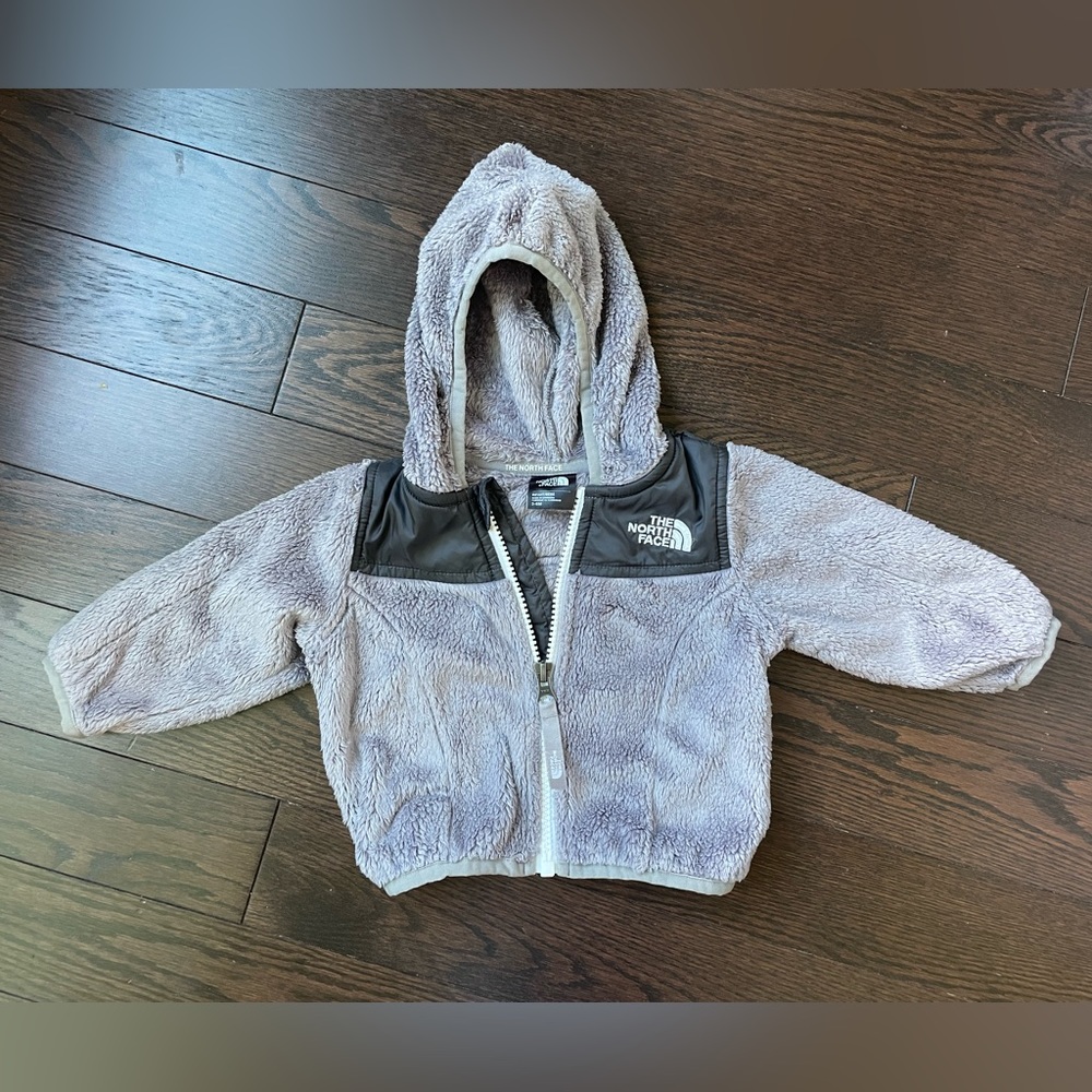 The North Face Infant Grey Silver Fleece Zip Jacket size 3/6 ( 3-6 ) month